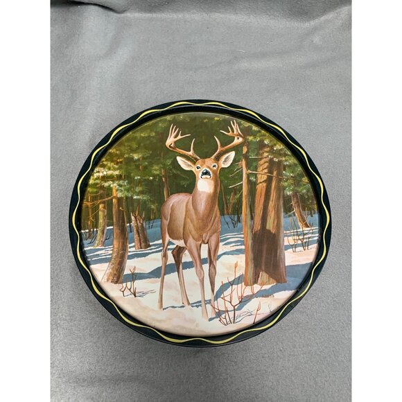Vintage James  L. Artig Metal Tray Deer-Themed Decorative Metal Tin with Buck 19 - Picture 9 of 11